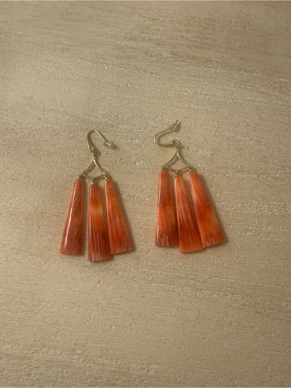 Kendra Scott Gold-Tone Earrings with Orange Fan Drops
